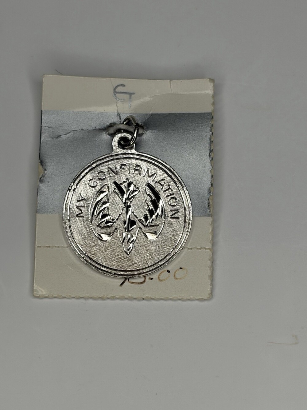 Vintage Sterling Silver My Confirmation Pendant Charm Religious Holy Spirit Dove